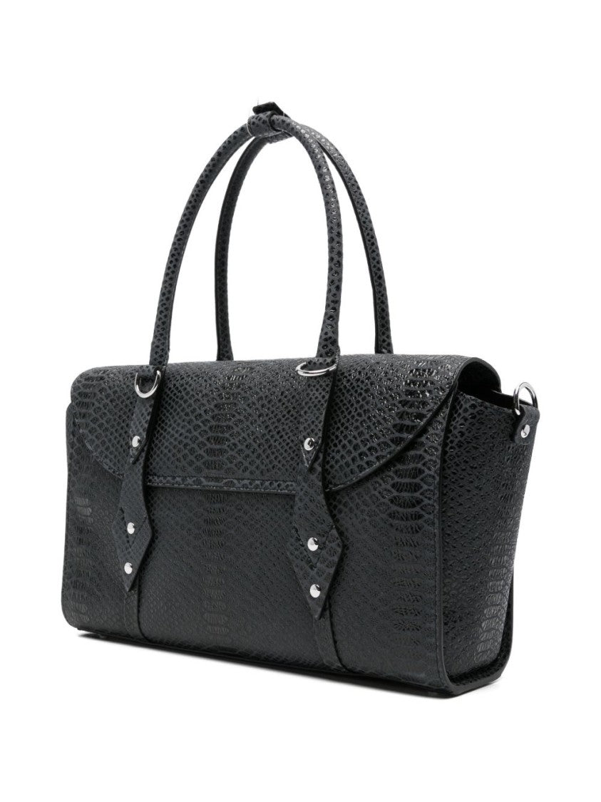 Vivienne Westwood Dark Grey Snakeskin Textured Leather Bag