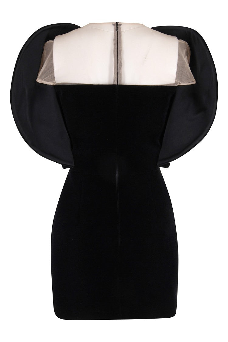David Koma Black Velvet Mini Dress