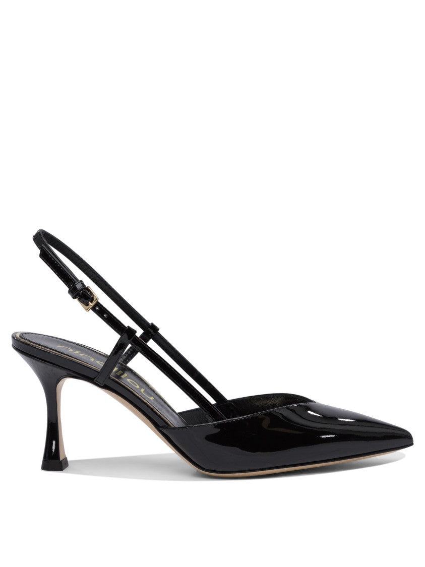 Ninalilou Pointed-Toe Black Patent Leather Heeled Shoes
