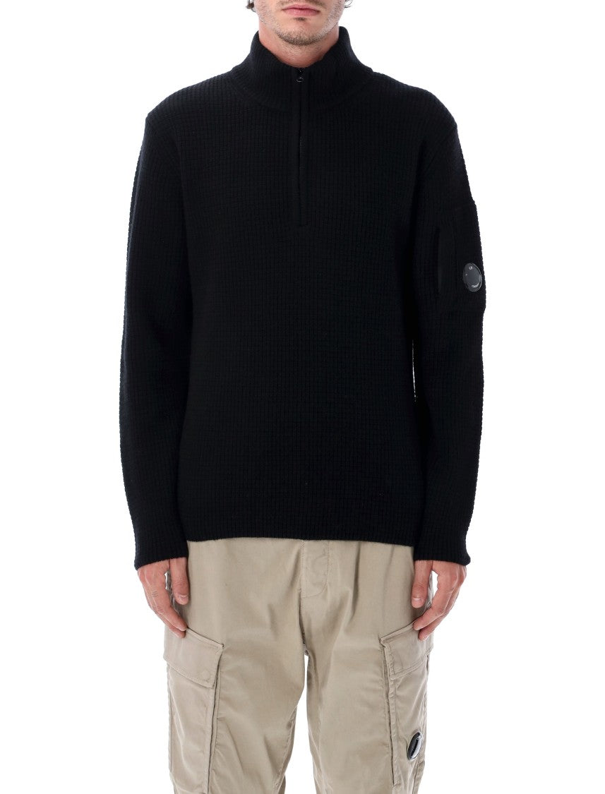 C.P. Company Half Zip Waffle Knit Sweater