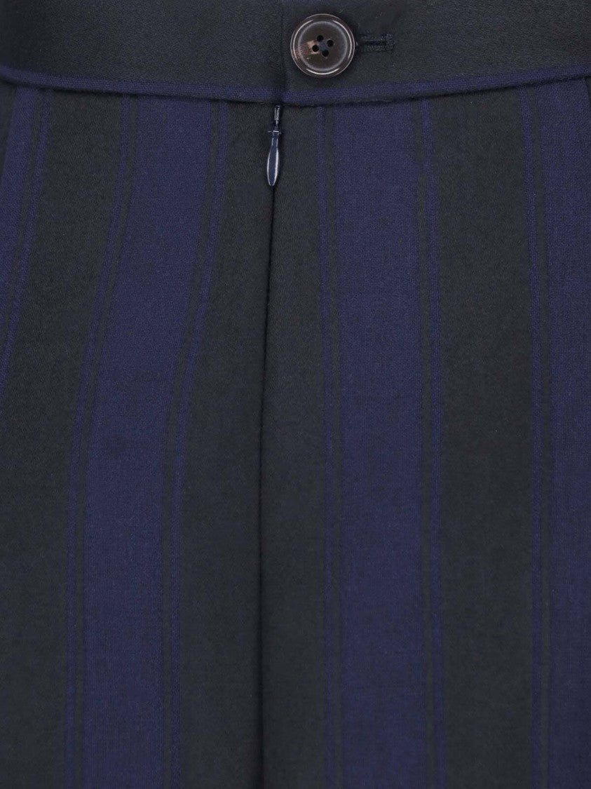 Vivienne Westwood Blue Draped Front Virgin Wool Midi Skirt