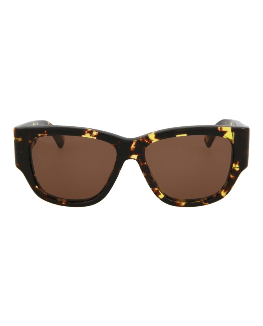 Bottega Veneta Square-Frame Acetate Sunglasses With Tortoiseshell Pattern