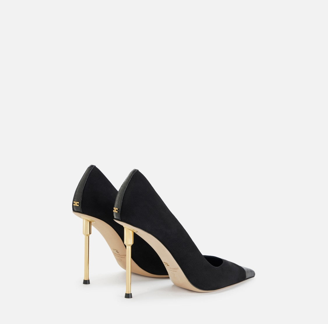 Elisabetta Franchi Leather Pump With Sculptured Heel