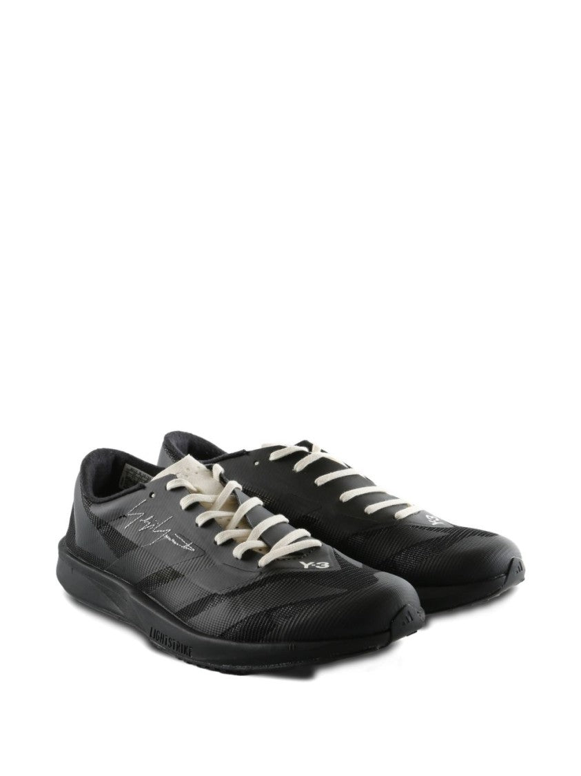 Y-3 Black And White Fabric Sneakers