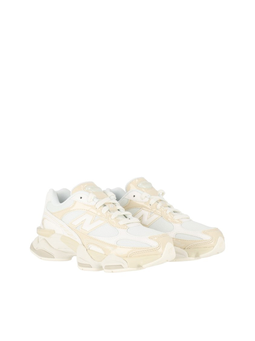 New Balance Off-White/Tan Synthetic Patent Mesh Sneakers