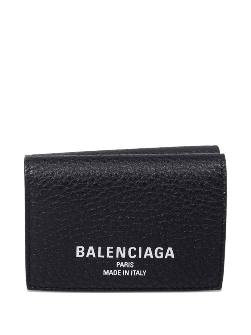 Balenciaga Compact Grained Calfskin Mini Wallet