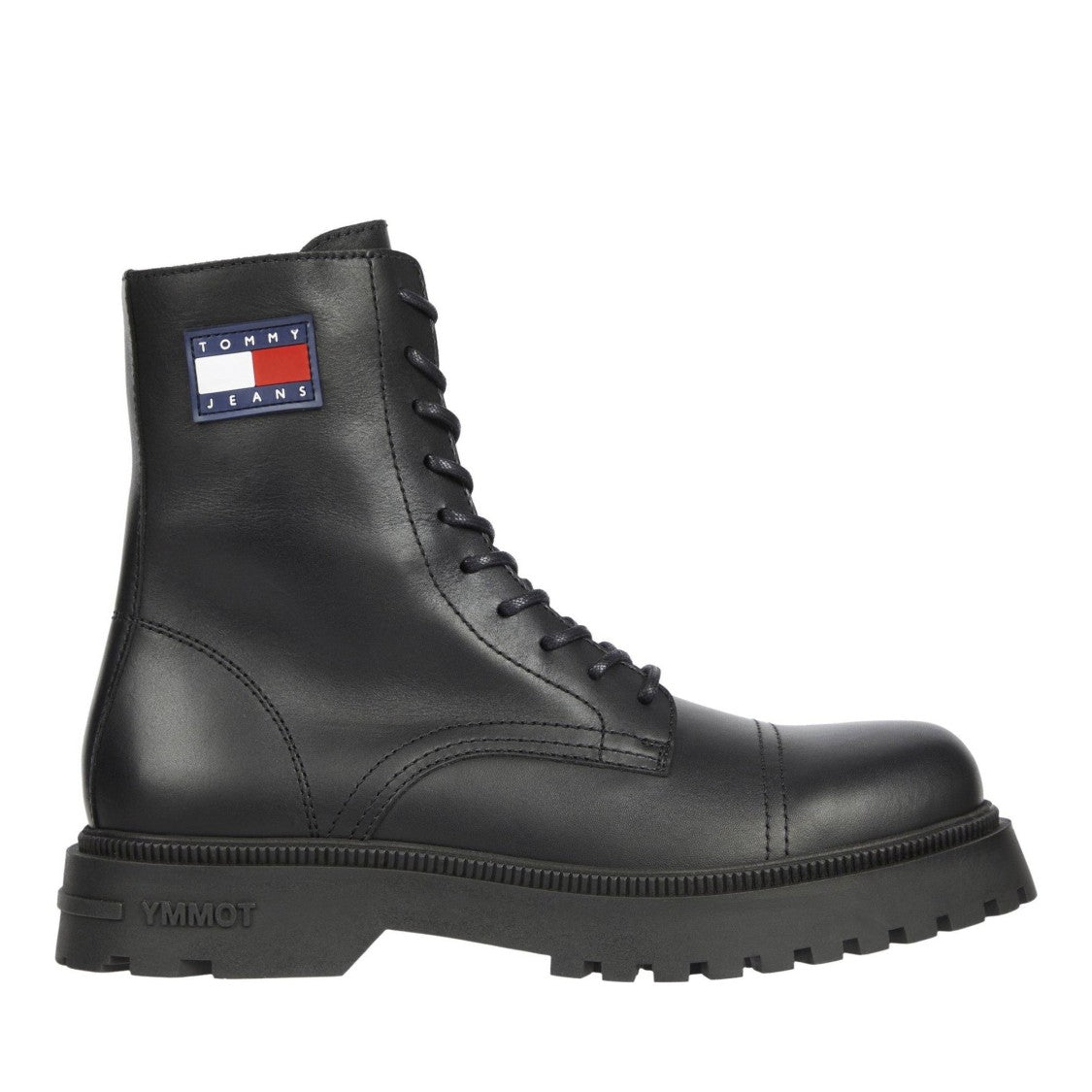 Tommy Jeans Black Lace-Up Rugged Rubber Sole Boots