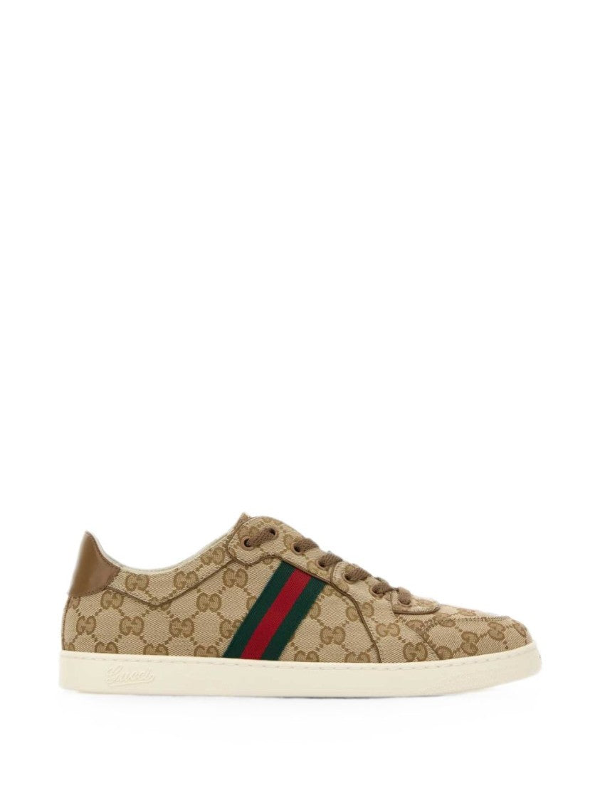 Gucci Monogram Canvas Signature Stripe Low-Top Sneakers