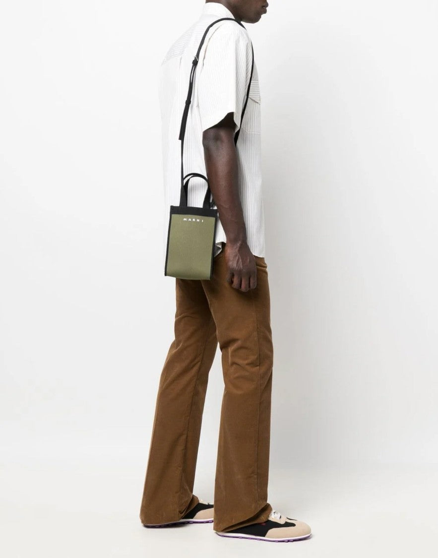 Marni Logo Knit Crossbody Tote Bag