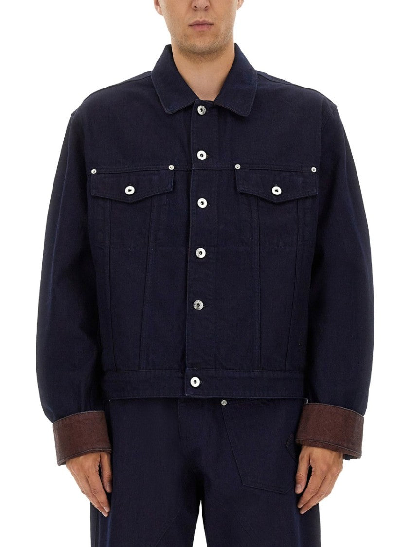 J. W. Anderson Cropped Denim Jacket With Contrasting Cuffs