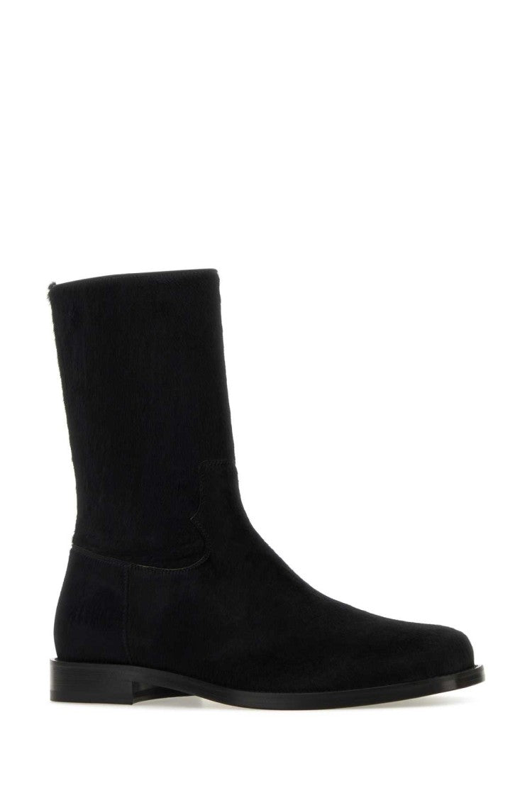Dries Van Noten Black Calfhair Ankle Boots