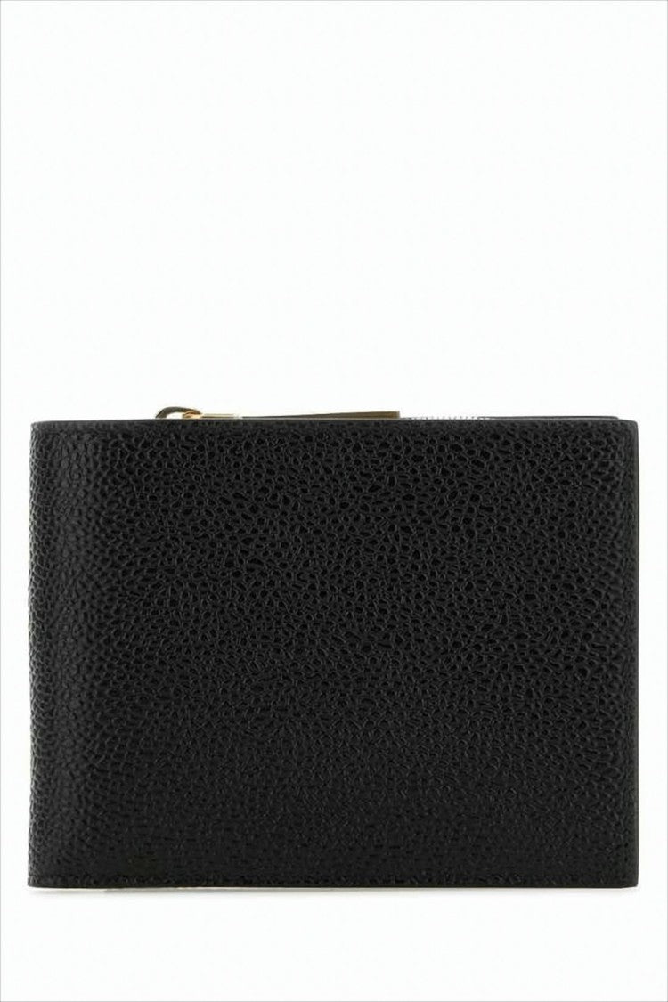 Thom Browne Textured Leather Compact Wallet With Zippered Compartment