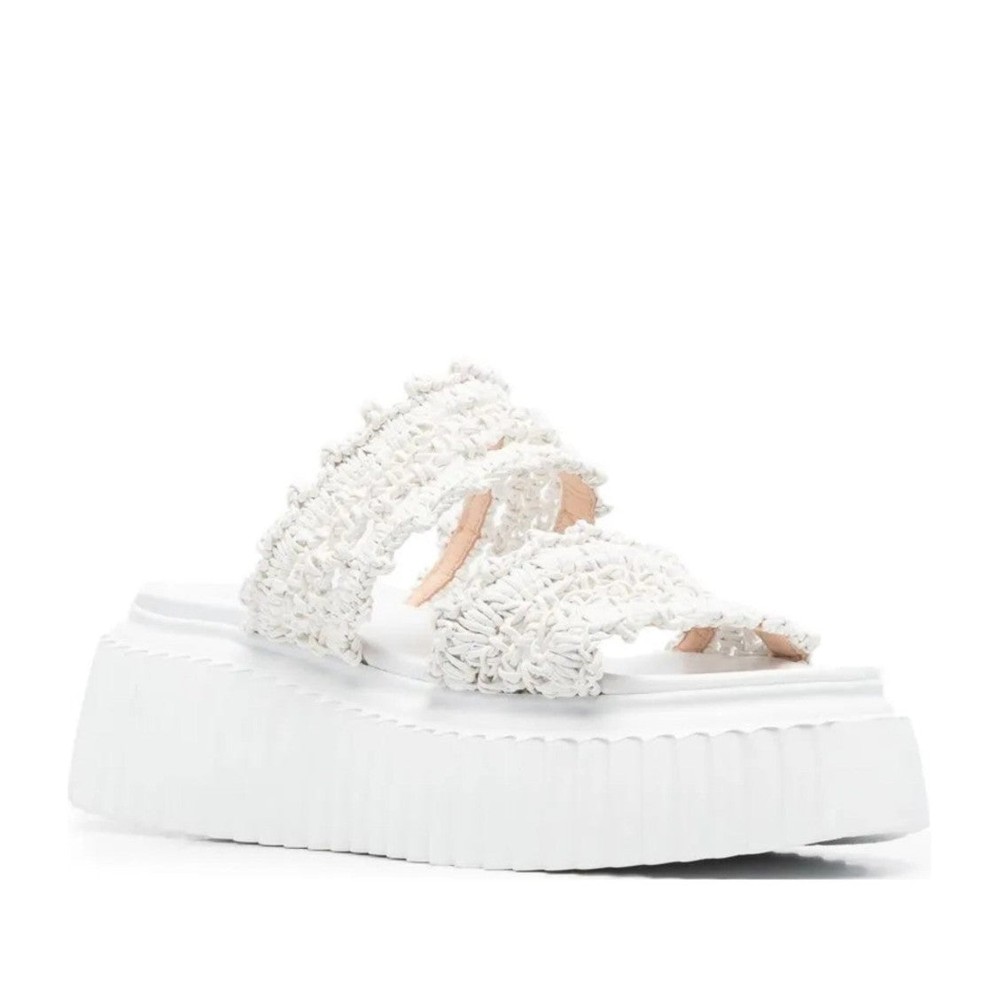 Agl White Lara Synthetic Platform Wedge Sandals