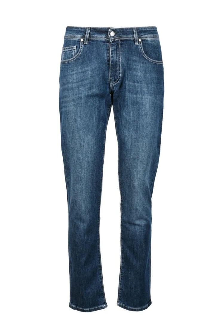 Grey Daniele Alessandrini Blue Cotton Elastane Jeans