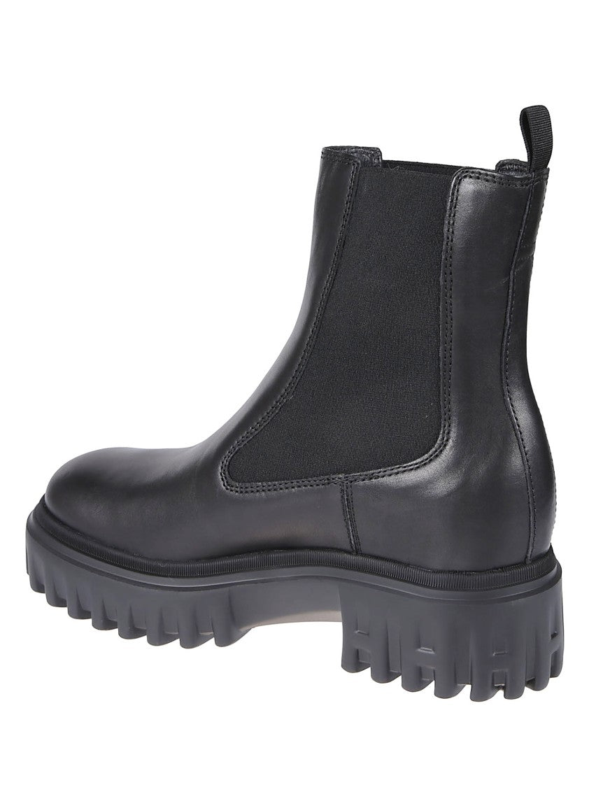 Hogan Black Calf Leather H700 Chelsea Boots