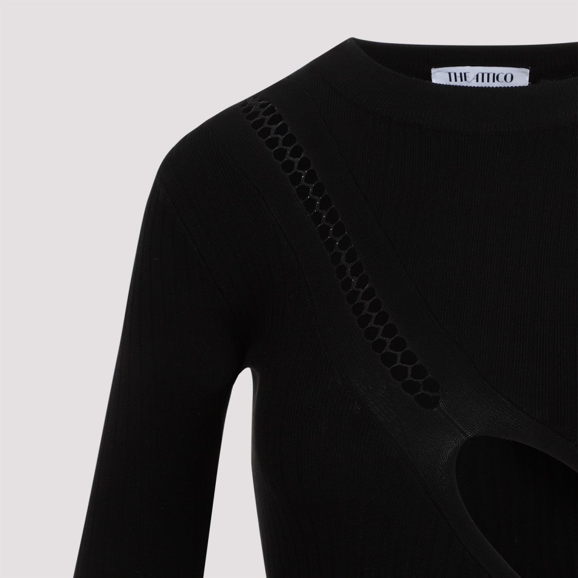 The Attico Black Viscose Mini Dress