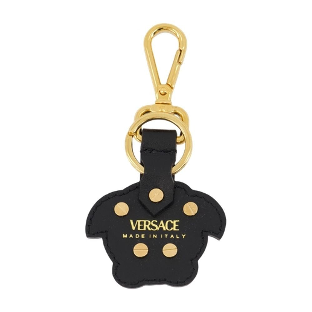 Versace Charm Keychain - Leather - Black