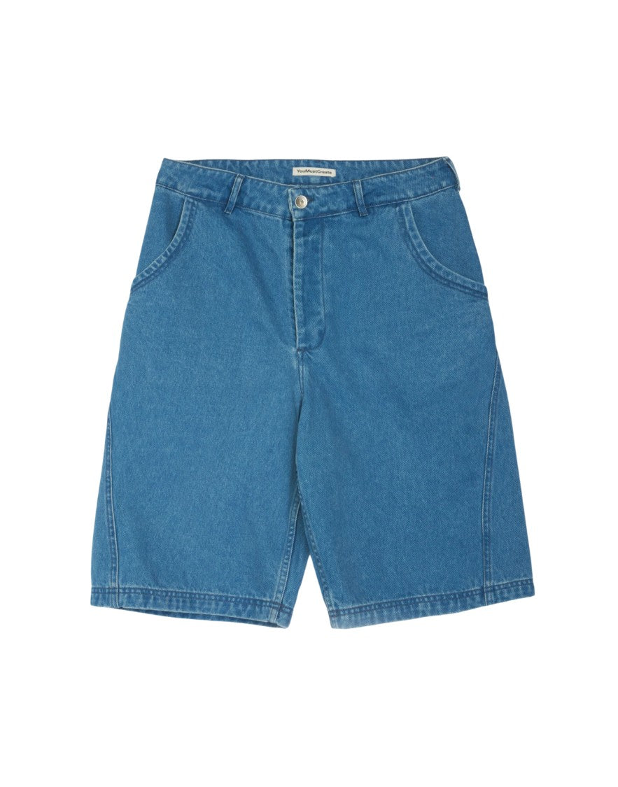Youmustcreate Indigo Twisted Denim Shorts