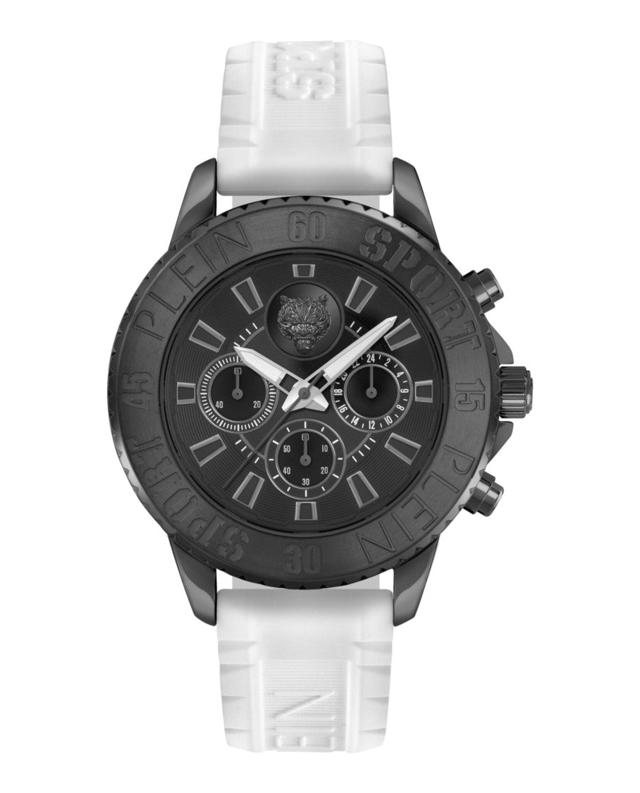 Plein Sport Chronograph Quartz Watch With Textured Black Dial