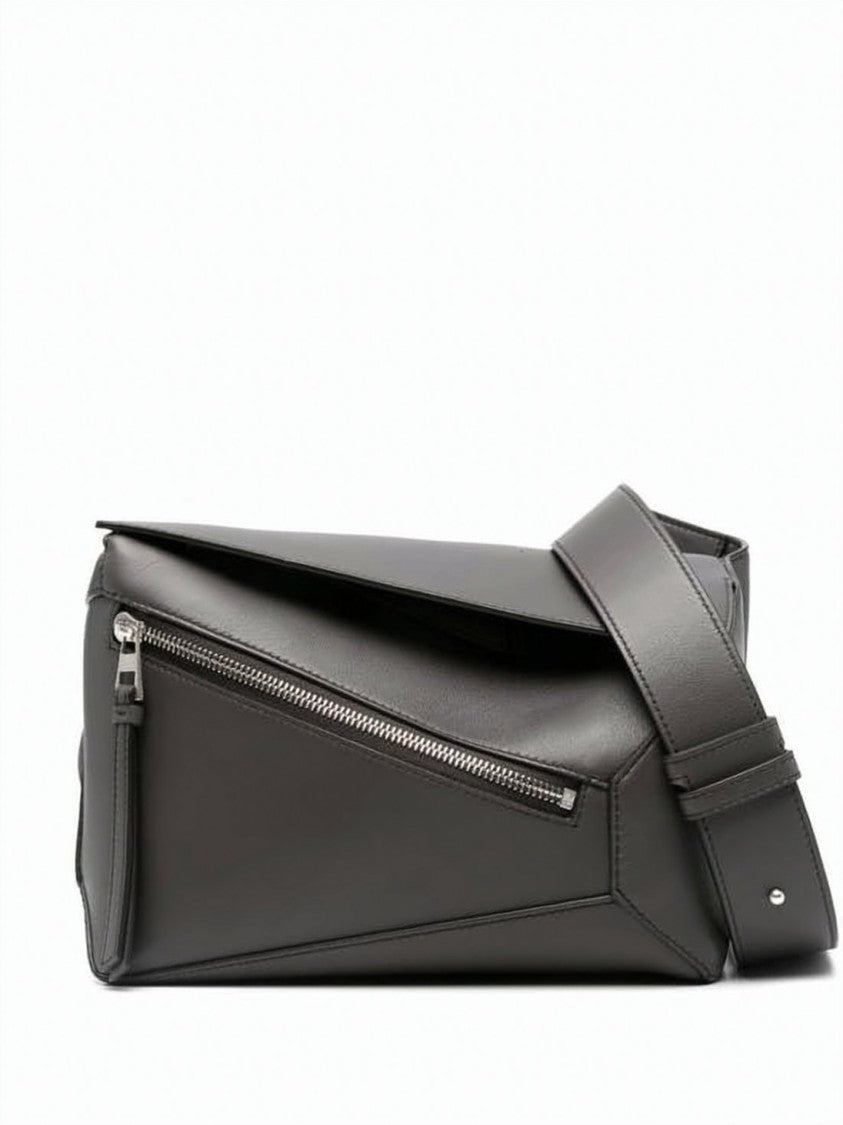 Loewe Black Smooth Calf Leather Geometric Shoulder Bag