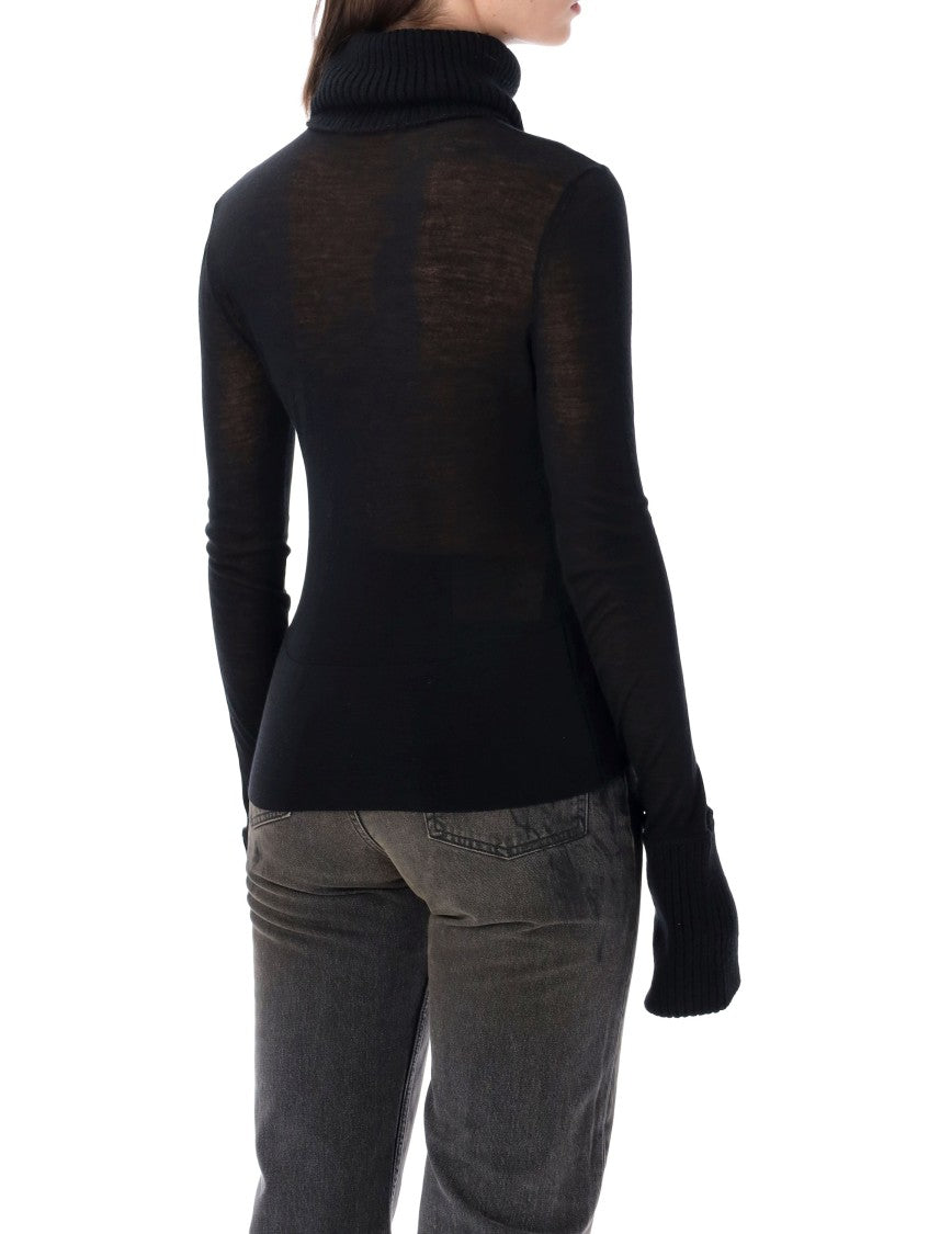 Our Legacy Semi-Sheer Fitted Ribbed Turtleneck