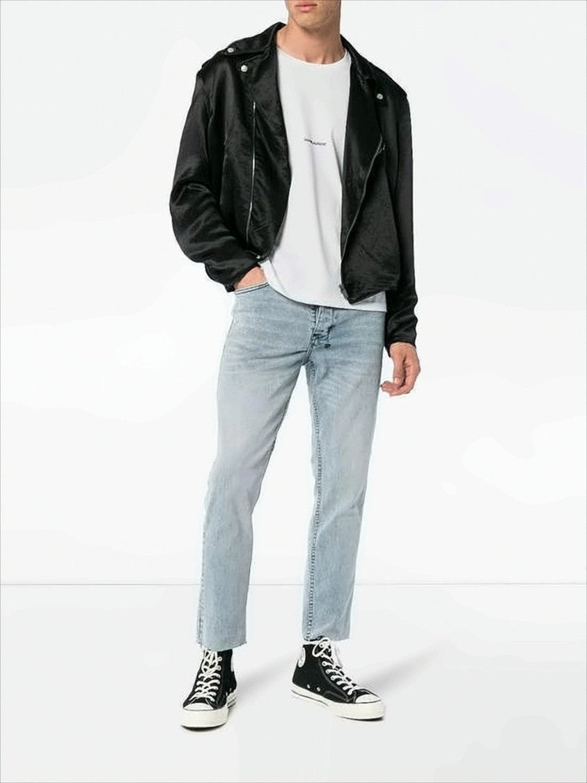 Saint Laurent White Short-Sleeve Cotton T-Shirt With Subtle Logo