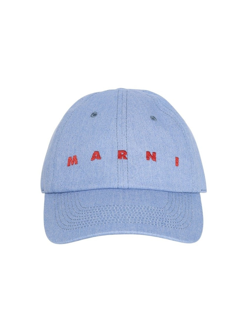 Marni Logo Cap Iris Blue