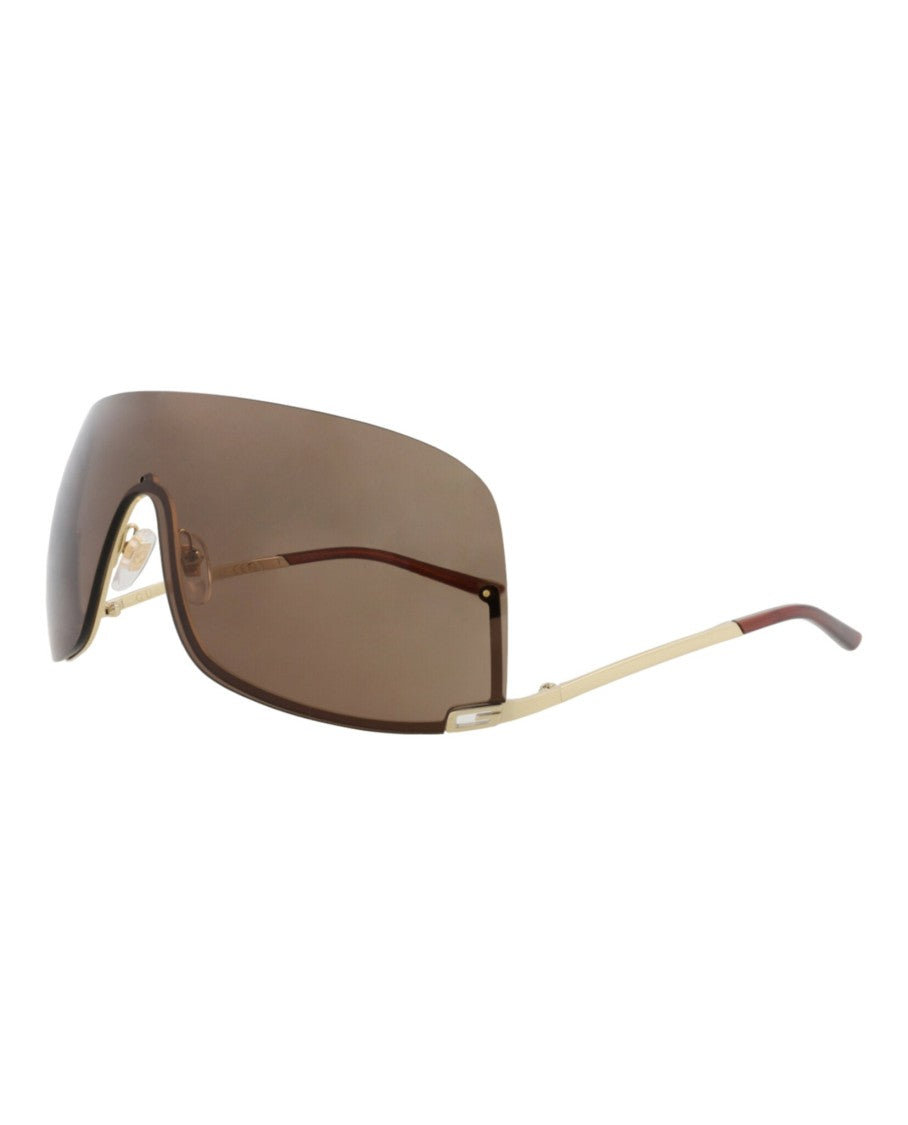 Gucci Shield-Frame Metal Sunglasses