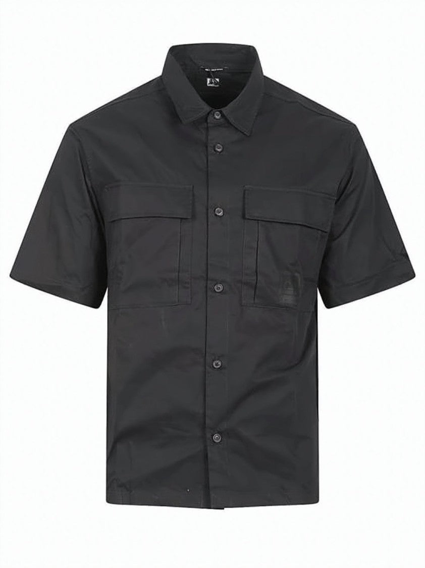 C.P. Company Structured Black Short-Sleeve Shirt With Utility Pockets