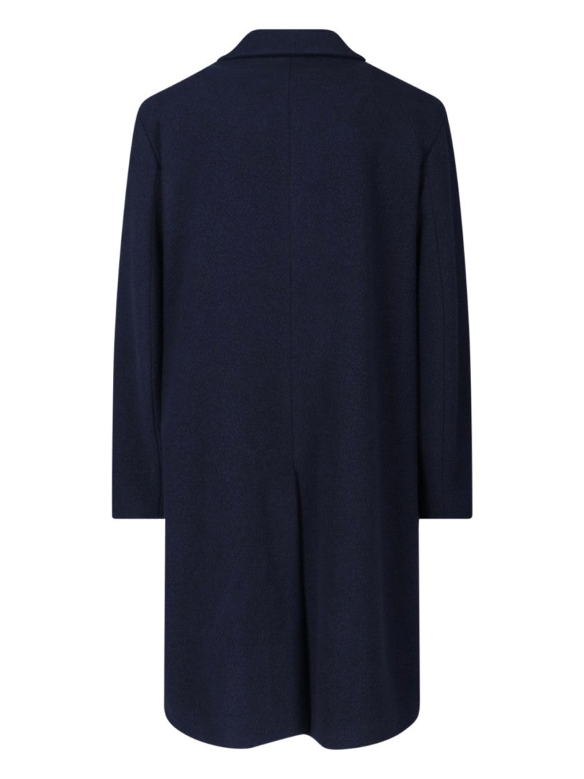 Lardini Single-Breasted Coat – Navy