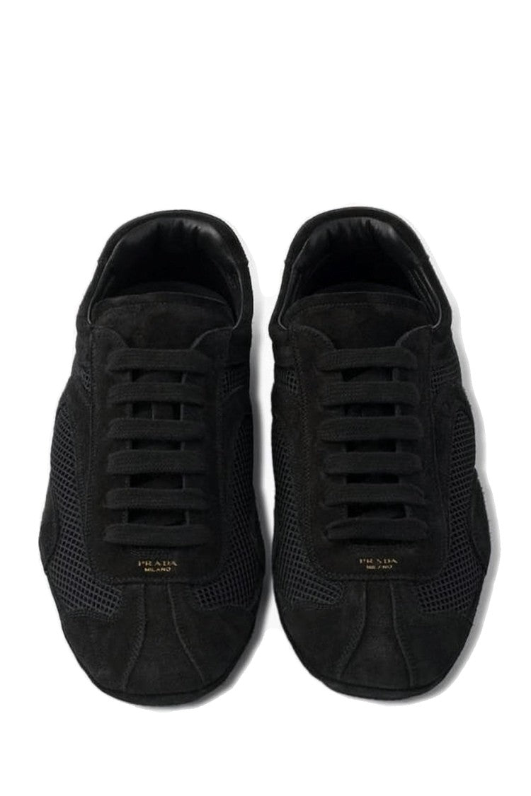 Prada Low-Profile Fabric And Suede Sneakers