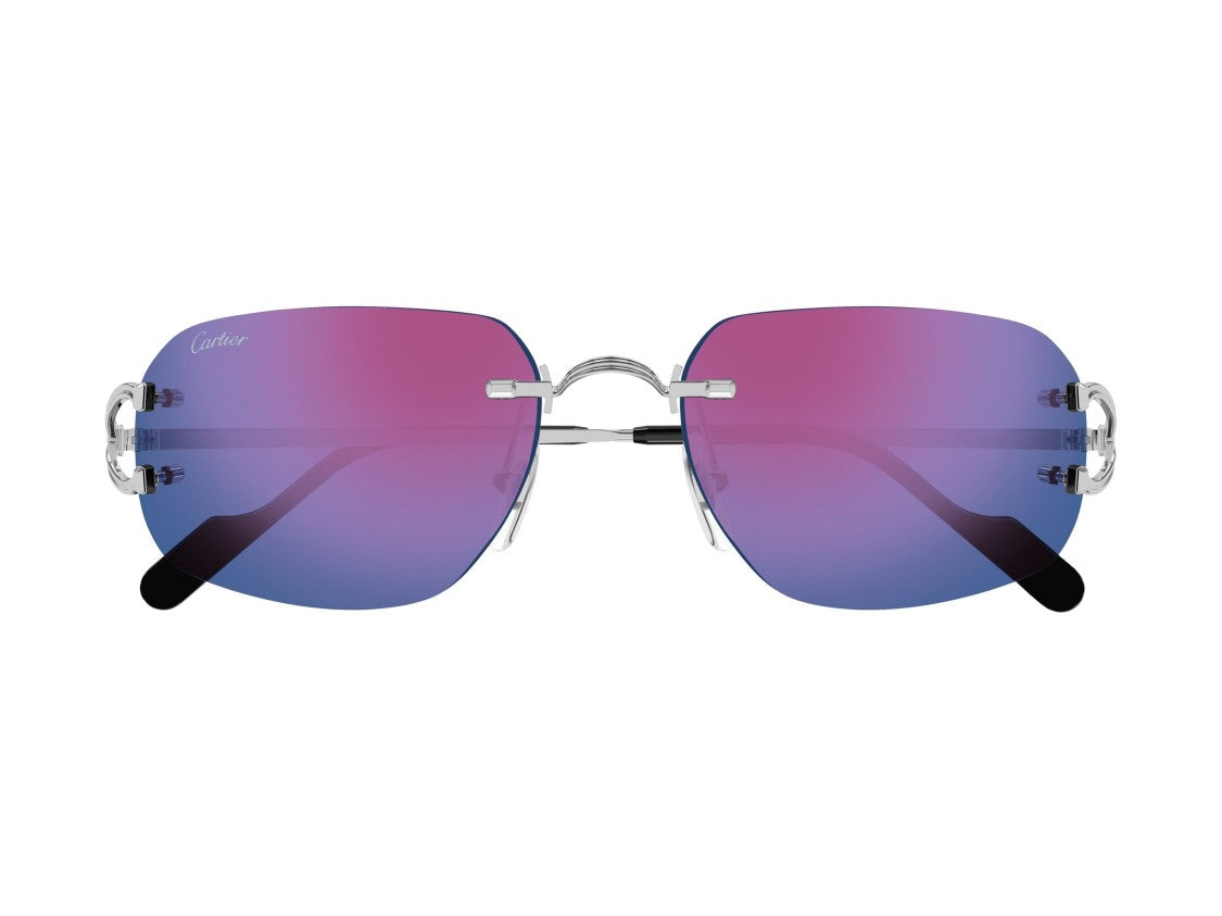 Cartier Silver Ct0663s Rimless Gradient Sunglasses