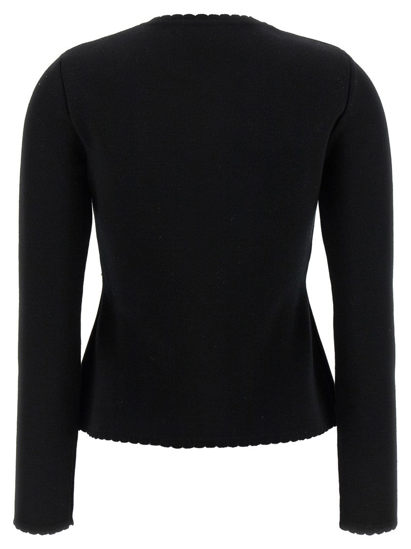 Moschino Chain Cardigan With Laced Hem And Chain Detail