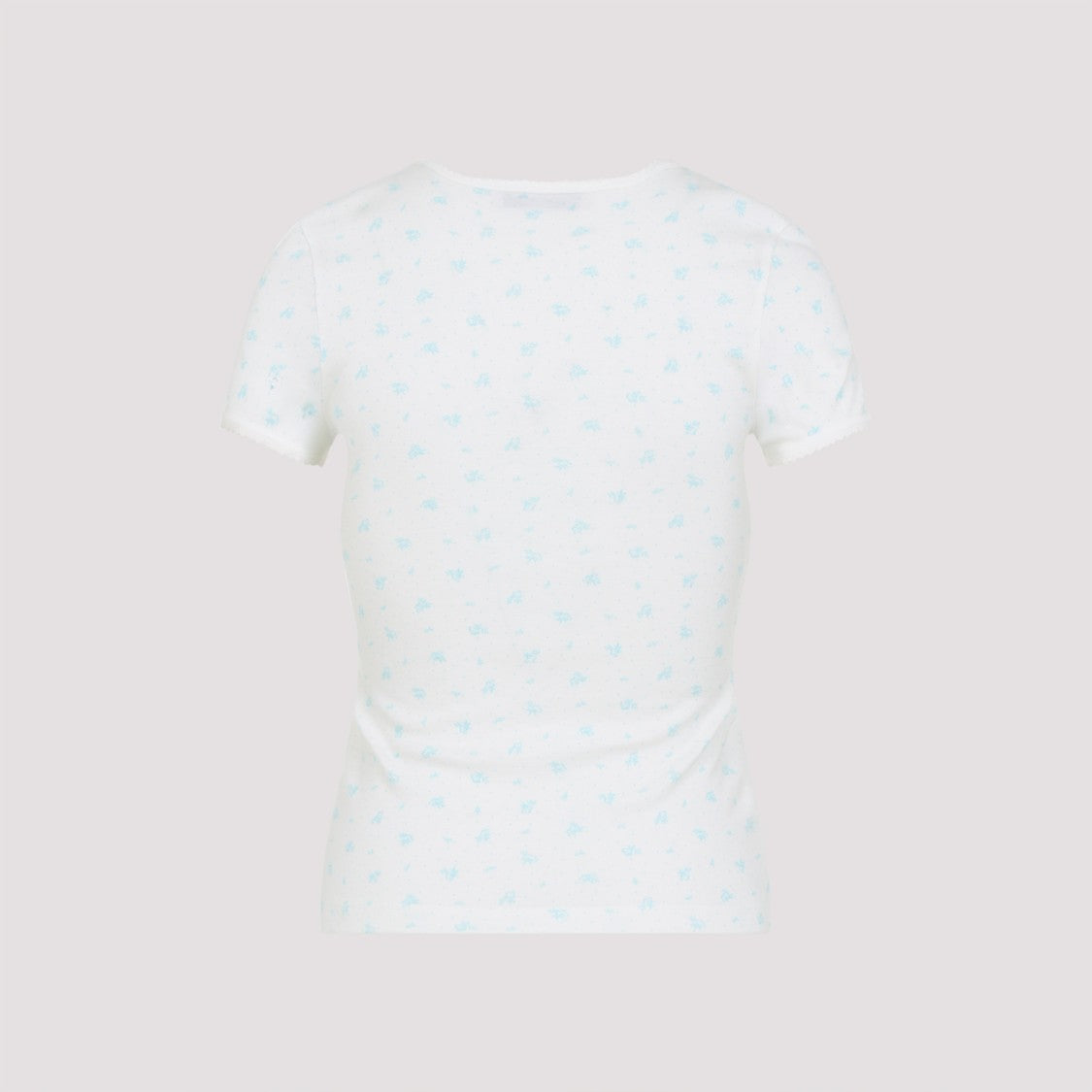 Miu Miu Fitted Floral Print Cotton T-Shirt