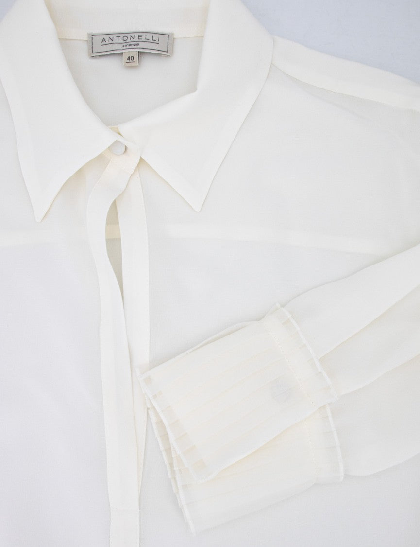 Antonelli Refined White Silk Shirt