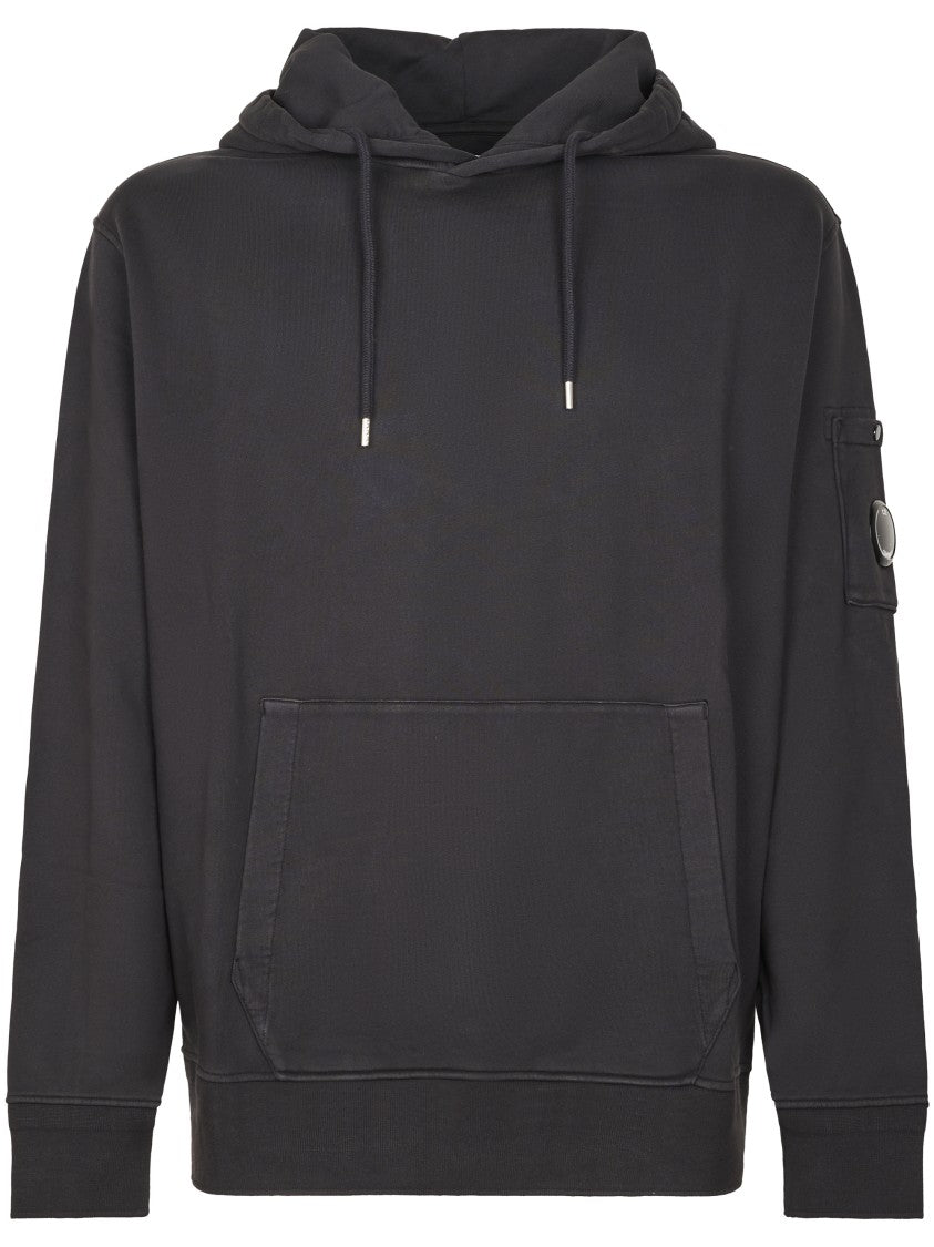 C.P. Company Cotton Diagonal Fleece Hooded Lens Hoodie