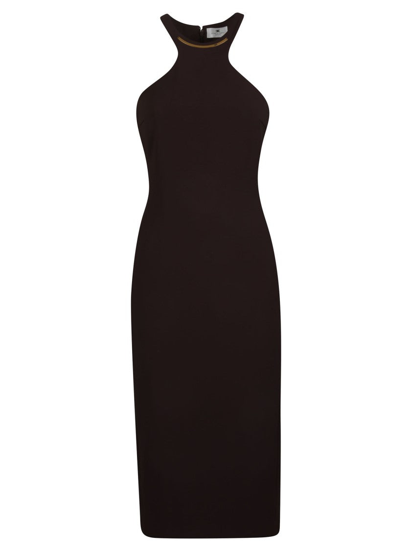 Elisabetta Franchi Halter Neckline Body Hugging Midi Dress