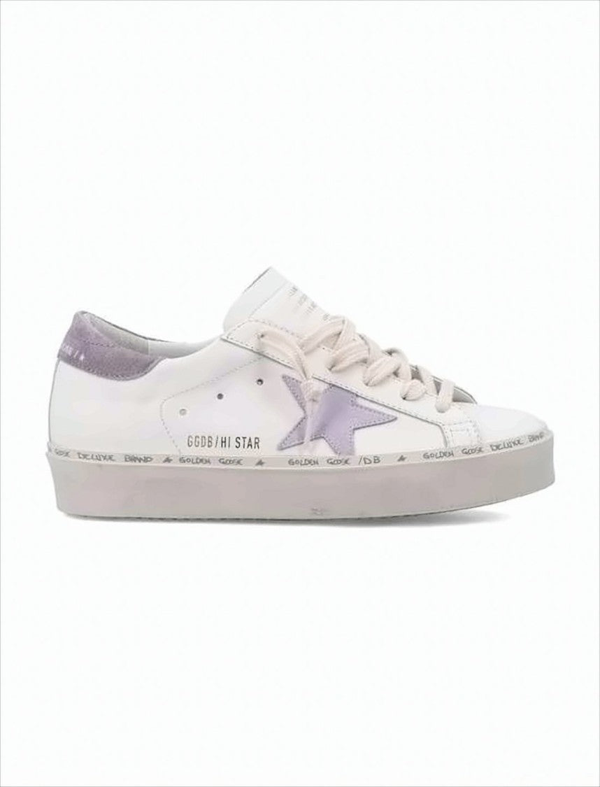Golden Goose Low-Top Sneakers With Lavender Suede Star Detail
