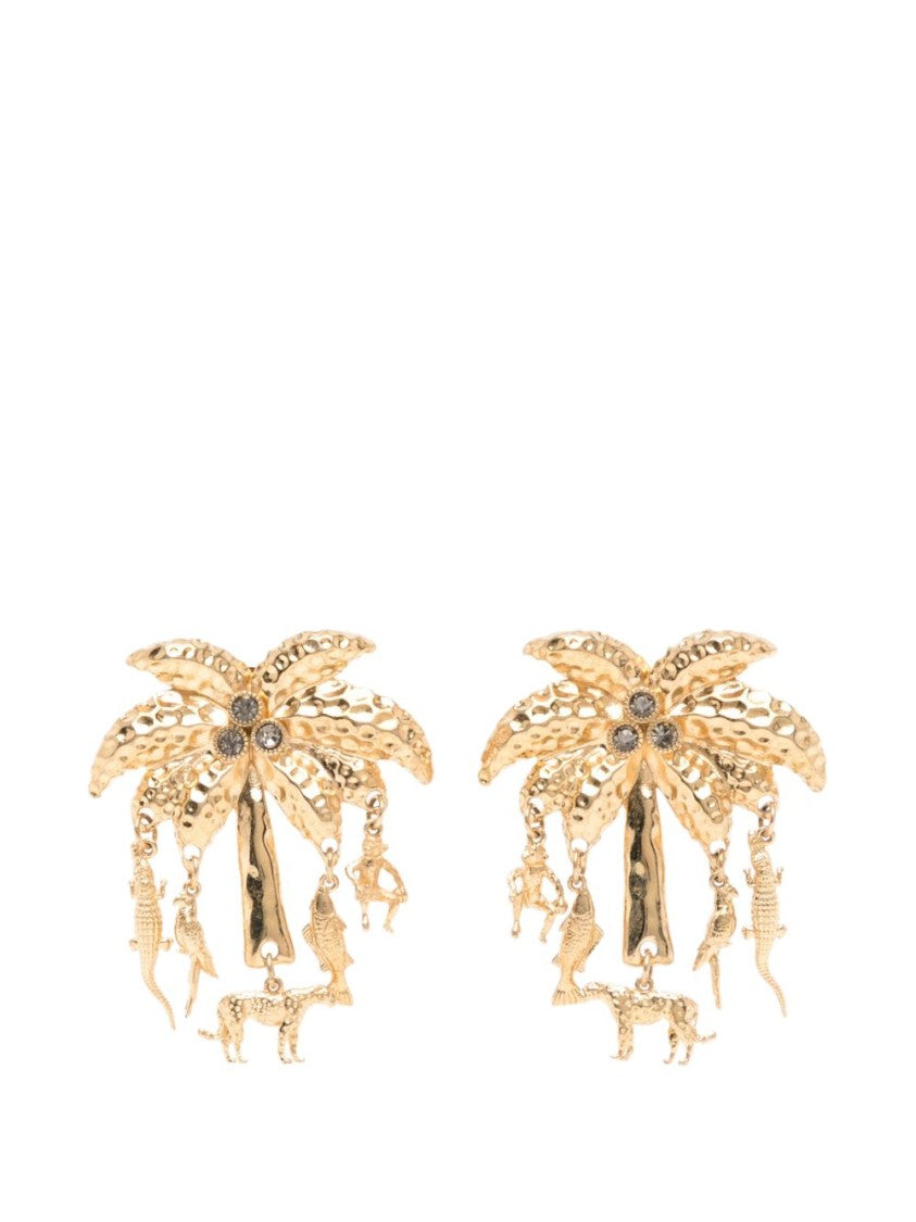Jacquemus Gold-Tone Palm Tree Animal Charm Earrings