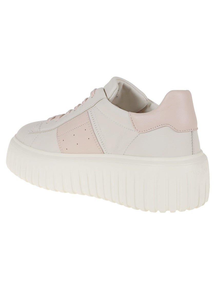 Hogan Nappa Leather Sneakers With Lateral H Design