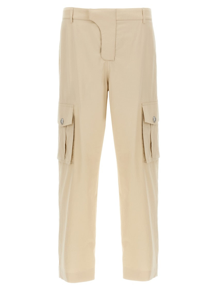 Balmain Cargo Crop Pants With Metal Coin Buttons