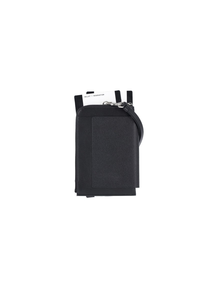 Balenciaga Black Passport Graphic Ticket Phone Holder
