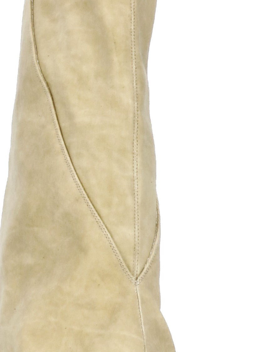 Drkshdw By Rick Owens Beige Beige Cotton Boots