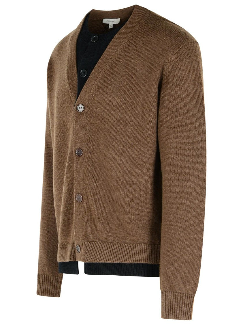 J. W. Anderson Brown Cashmere Blend Layered Cardigan