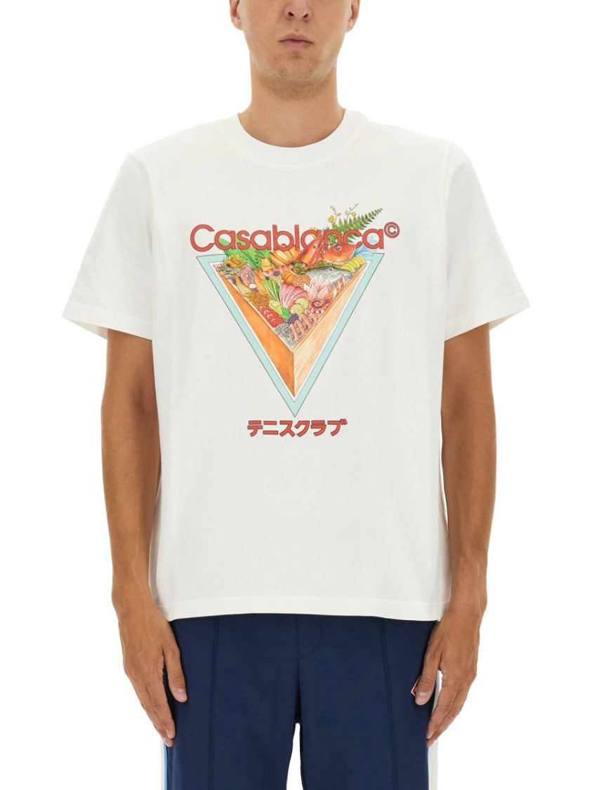 Casablanca Organic Cotton Graphic Print Crew Neck T-Shirt