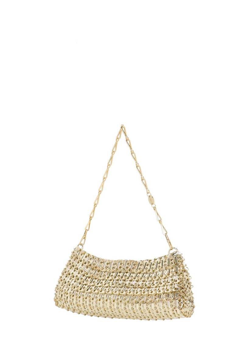 Rabanne 1969 Clutch Bag With Interlinked Gold Steel Mesh Design