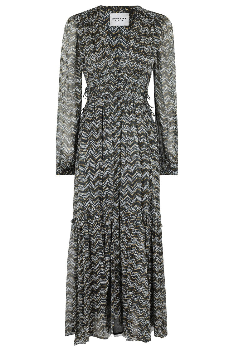 Isabel Marant Étoile Draped Black Maxi Dress With V-Neckline