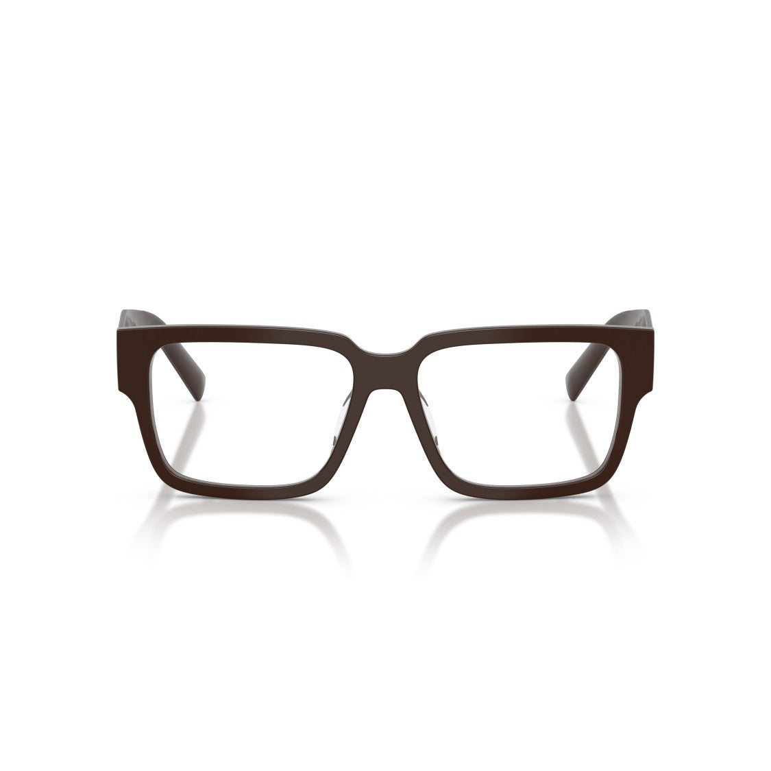 Prada 0Pr D10vd Brown Rectangular Acetate Frame Eyeglasses