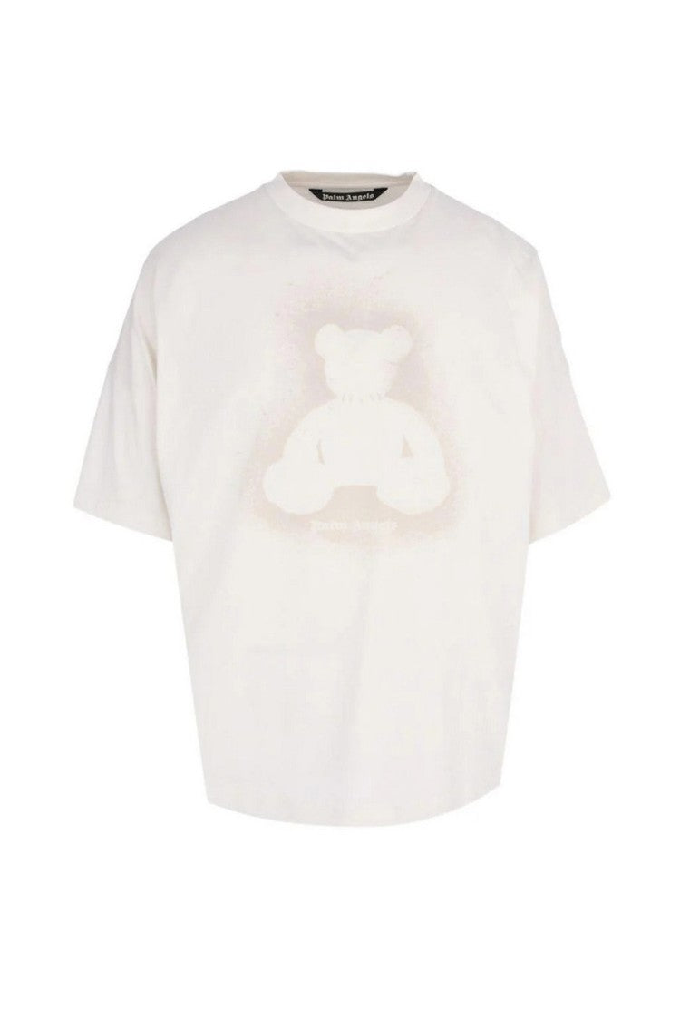 Palm Angels White Cotton Printed T-Shirt