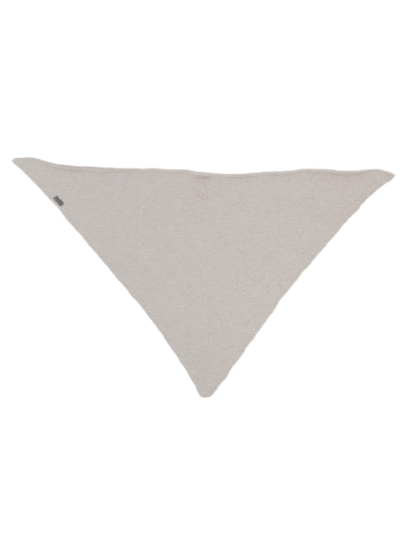 Brunello Cucinelli Triangular Cashmere Foulard With Refined Monile Detail